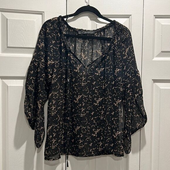 Patterson J Kincaid Black Blouse, Size Small - Picture 1 of 8